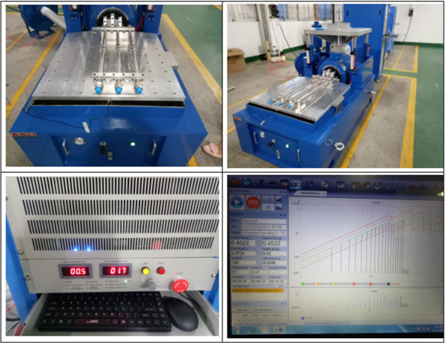 Electrodynamic vibration testing device — close-up of moving coil and armature assembly